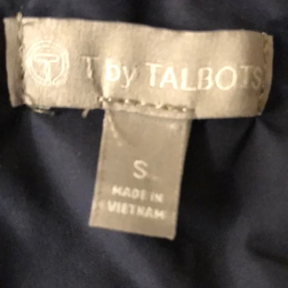 T by Talbots Navy Chevron Quilted Vest - Picture 9 of 12